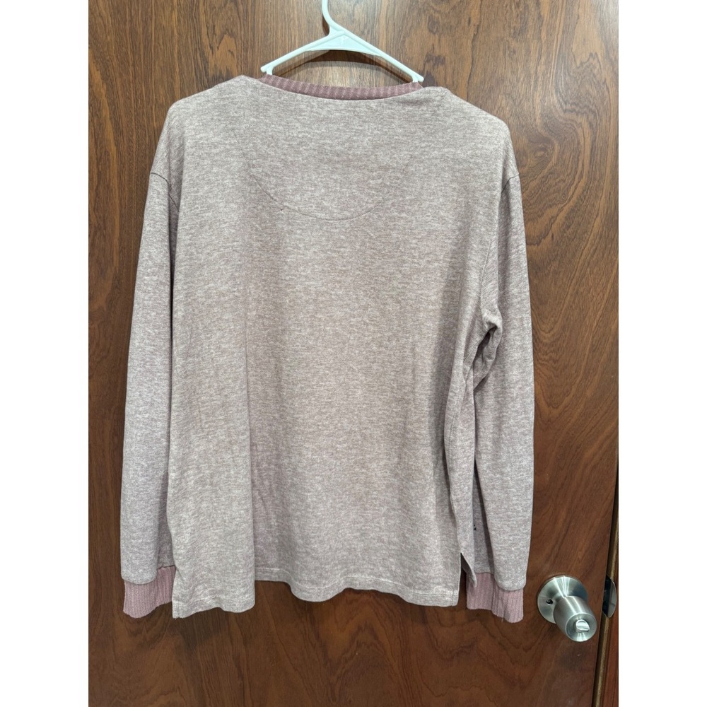 Born Long Sleeve Casual Top Heathered Knit Relaxed Fit Mauve Size M - Picture 5 of 8